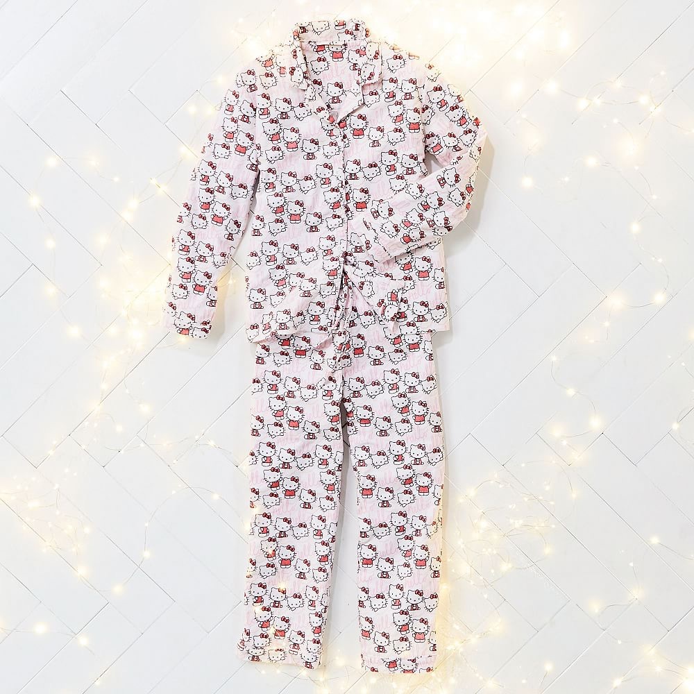Hello Kitty Organic Flannel Pajama Set Pottery Barn Teen